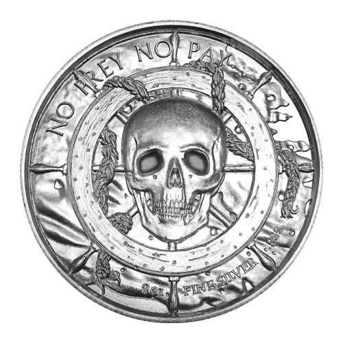 2 oz Privateer Collection: Pirate Captain Ultra High Relief Silver Round | Elemetal Mint