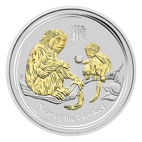 1 oz 2016 Lunar Year of the Monkey Gilded Silver Coin | Perth Mint