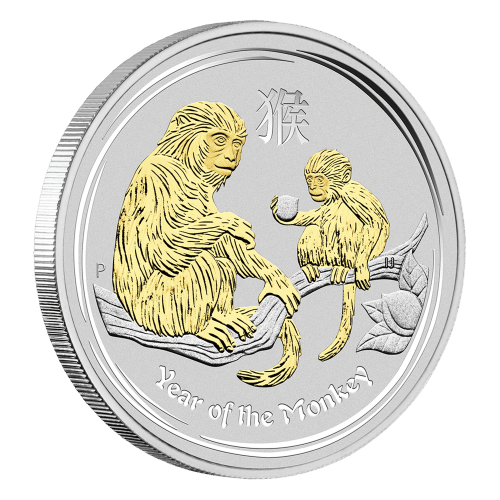 1 oz 2016 Lunar Year of the Monkey Gilded Silver Coin | Perth Mint