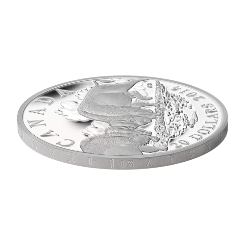 Pièce 1 once d'argent épreuve numismatique Bison : le combat 2014