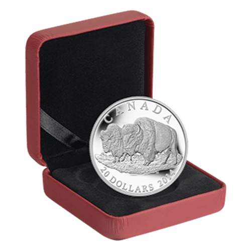 1 oz 2014 Bison: The Bull and his Mate Silver Proof Coin