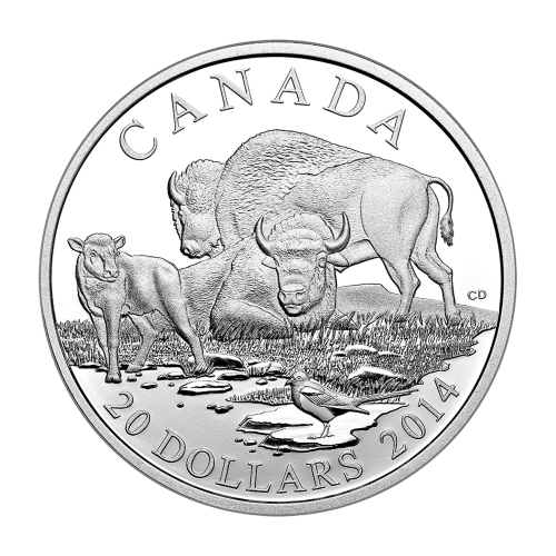 1 oz 2014 Bison: A Family at Rest Silver Proof Coin | Royal Canadian Mint