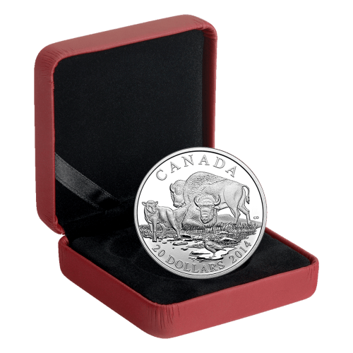 1 oz 2014 Bison: A Family at Rest Silver Proof Coin | Royal Canadian Mint