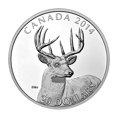 1 oz 2014 White-Tailed Deer: Portrait Silver Proof Coin | Royal Canadian Mint