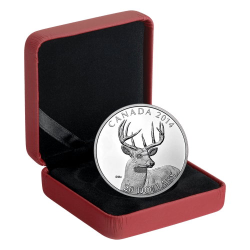 1 oz 2014 White-Tailed Deer: Portrait Silver Proof Coin | Royal Canadian Mint