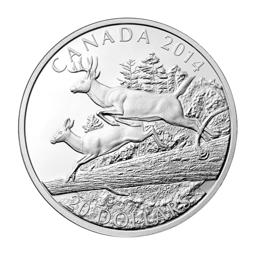 Pièce 1 once d'argent Épreuve numismatique Cerf de Virginie : Partenaires 2014