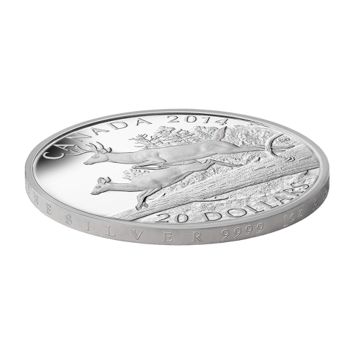 Pièce 1 once d'argent Épreuve numismatique Cerf de Virginie : Partenaires 2014