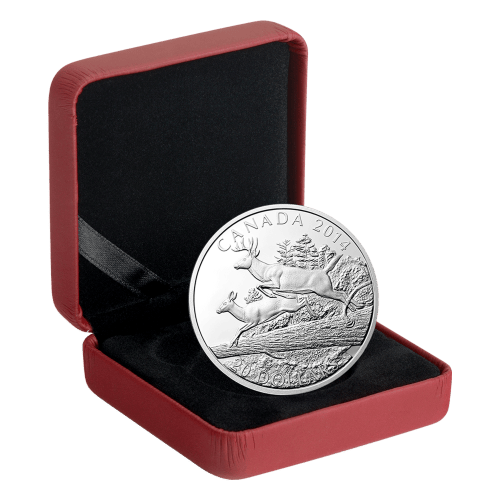 Pièce 1 once d'argent Épreuve numismatique Cerf de Virginie : Partenaires 2014