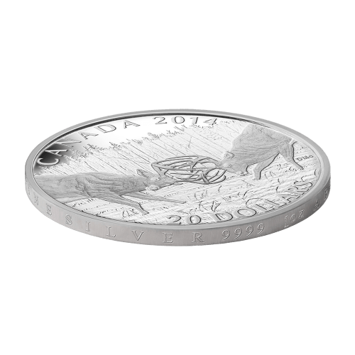 Pièce 1 once d'argent Épreuve numismatique Cerf de Virginie : Un défi 2014