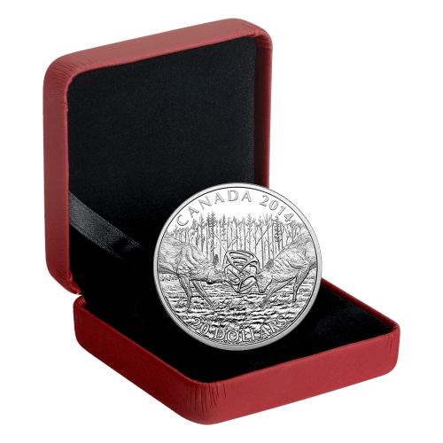 Pièce 1 once d'argent Épreuve numismatique Cerf de Virginie : Un défi 2014