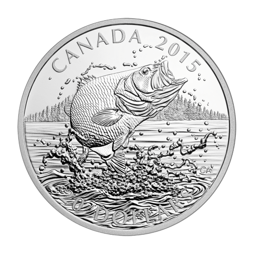 1 oz 2015 North American Sportfish: Largemouth Bass Silver Proof Coin | Royal Canadian Mint