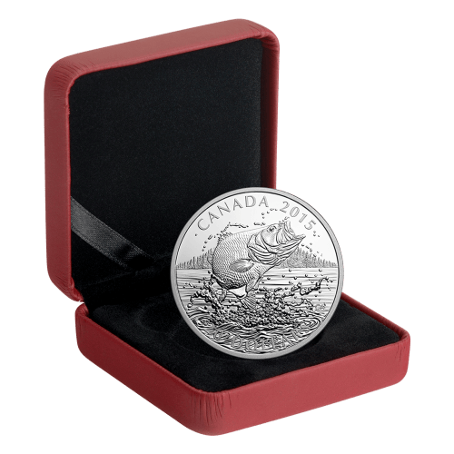 1 oz 2015 North American Sportfish: Largemouth Bass Silver Proof Coin | Royal Canadian Mint