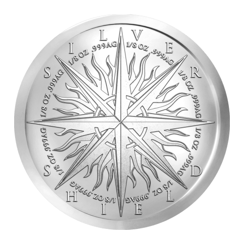 1 oz Pieces of Eight Silver Round | Silver Shield | Silver Gold