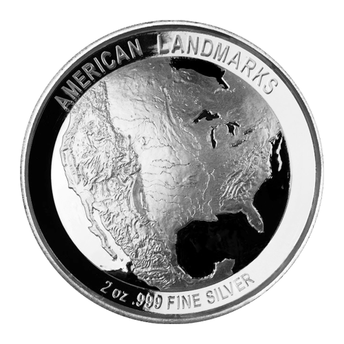 2 oz American Landmarks Series Grand Canyon Ultra High Relief Silver Round | Elemetal Mint