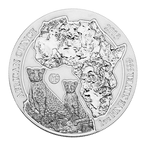 Pièce 1 once d'argent Guépard africain Rwanda 2013