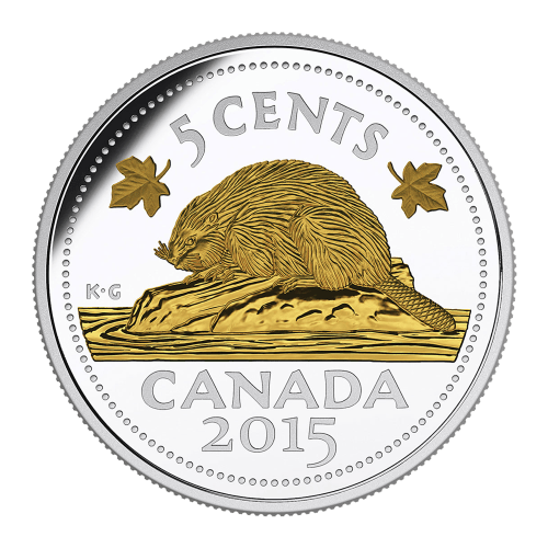 Pièce 1 once d'argent 5c Hommage au Nickel canadien : Le castor 2015 | Monnaie royale canadienne