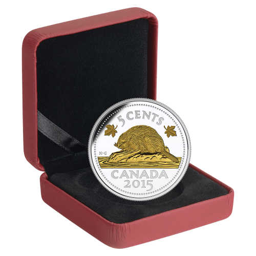 Pièce 1 once d'argent 5c Hommage au Nickel canadien : Le castor 2015 | Monnaie royale canadienne