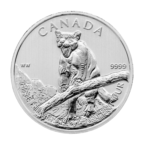 Pièce 1 once d'argent Couguar canadien 2012