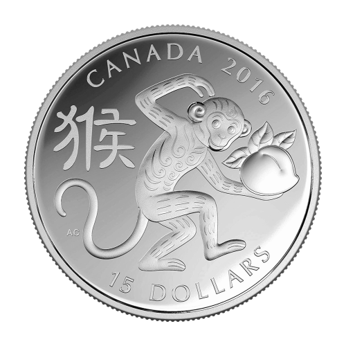 Pièce 1 once d'argent épreuve numismatique Année du Singe 2016
