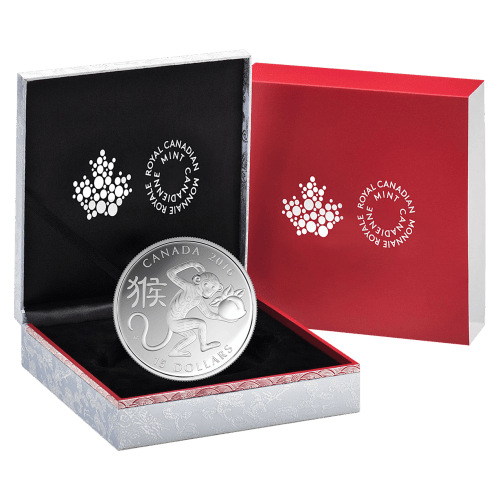 Pièce 1 once d'argent épreuve numismatique Année du Singe 2016