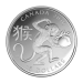 Pièce 1 once d'argent épreuve numismatique Année du Singe 2016