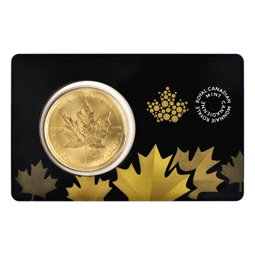 Pièce 1 once d'or Feuille d'érable canadienne dans une carte Certicard | Monnaie royale canadienne