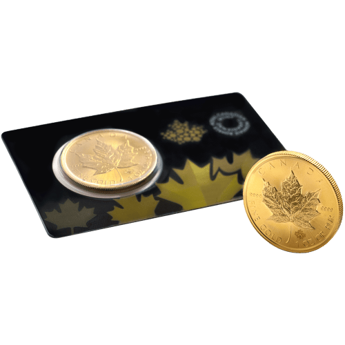 Pièce 1 once d'or Feuille d'érable canadienne dans une carte Certicard | Monnaie royale canadienne