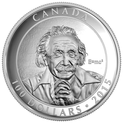 Pièce 10 onces d'argent spéciale Épreuve numismatique Albert Einstein et la théorie de la relativité 2015