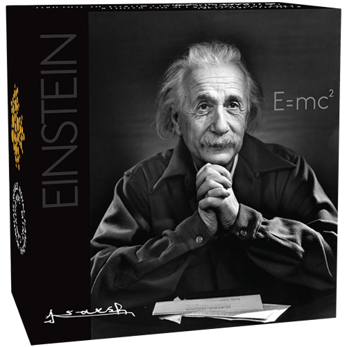 Pièce 10 onces d'argent spéciale Épreuve numismatique Albert Einstein et la théorie de la relativité 2015
