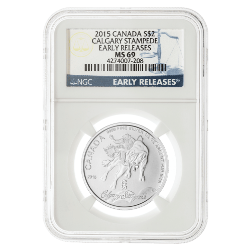 1/2 oz 2015 Calgary Stampede MS-69 Blue Label (Early Releases) Silver Coin | Royal Canadian Mint