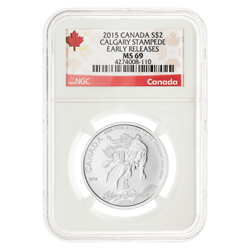 1/2 oz 2015 Calgary Stampede MS-69 Canada Label (Early Releases) Silver Coin | Royal Canadian Mint