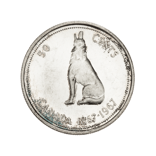 1967 Canadian Silver Half Dollar $0.50 Face Value Circulation 80% Pure Silver Coin