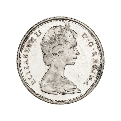 1967 Canadian Silver Half Dollar $0.50 Face Value Circulation 80% Pure Silver Coin