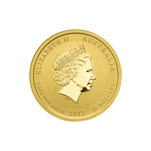 Pièce 1/4 once d'or Lunaire Année du Dragon 2012 | Monnaie de Perth