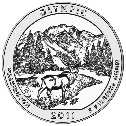 5 oz 2011 America the Beautiful Olympic National Park Silver Coin | United States Mint