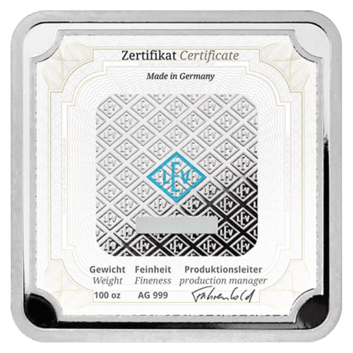 100 oz Silver Bar | Geiger Edelmetalle