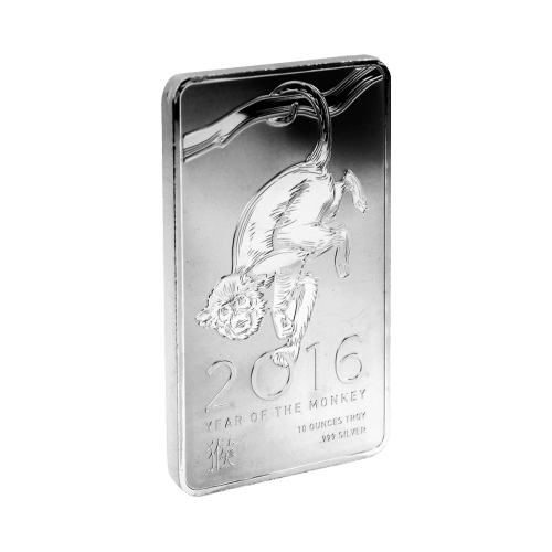 10 oz 2016 Year of the Monkey Silver Bar | Elemetal Mint