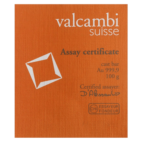 100 gram Gold Bar | Valcambi
