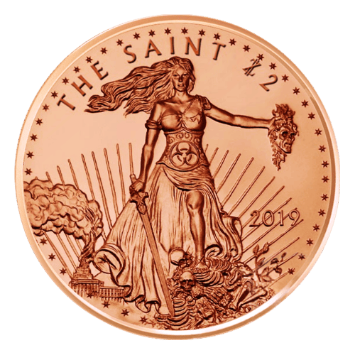 1 oz Zombucks The Saint Copper Round | Elemetal Mint
