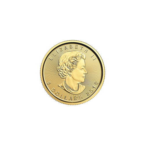 Pièce 1/10 once d'or Feuille d'érable canadienne 2016