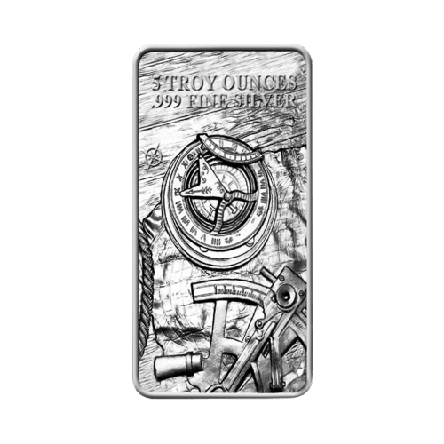 5 oz Prospector Silver Bar | Elemetal Mint | Silver Gold Bull US