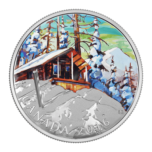 Pièce 1 once d'argent Épreuve numismatique Série Paysages canadiens | Chalet de ski 2016