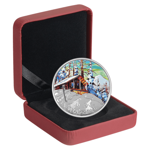 Pièce 1 once d'argent Épreuve numismatique Série Paysages canadiens | Chalet de ski 2016