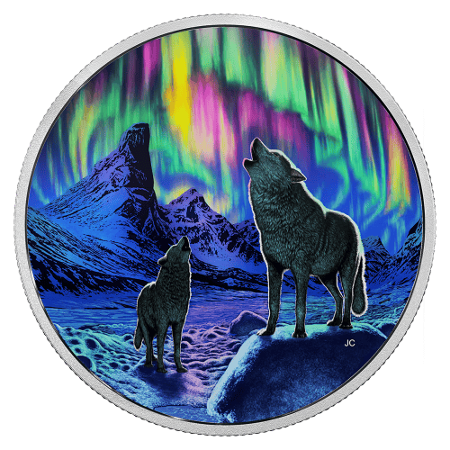 Pièce 2 onces d'argent Aurores boréales au clair de lune 2016
