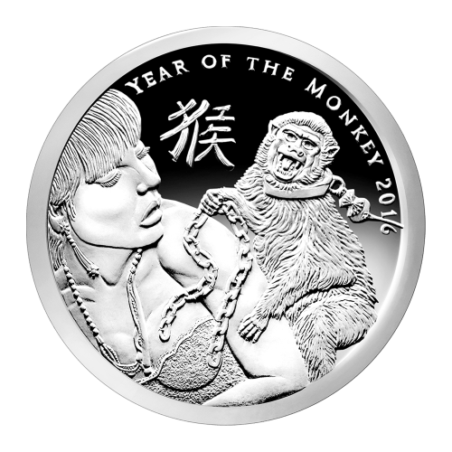 1 oz 2016 Silver Shield Year of the Monkey Silver Proof-Like Round
