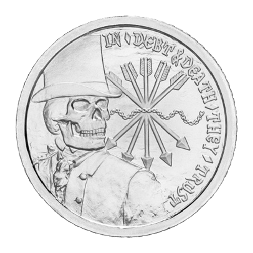 1 oz 2012 Debt and Death Silver Round