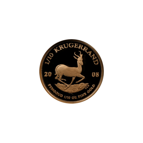 Pièce d'or Krugerrand ultra camée classée PF-70 par la NGC 2008 de 1/10 once