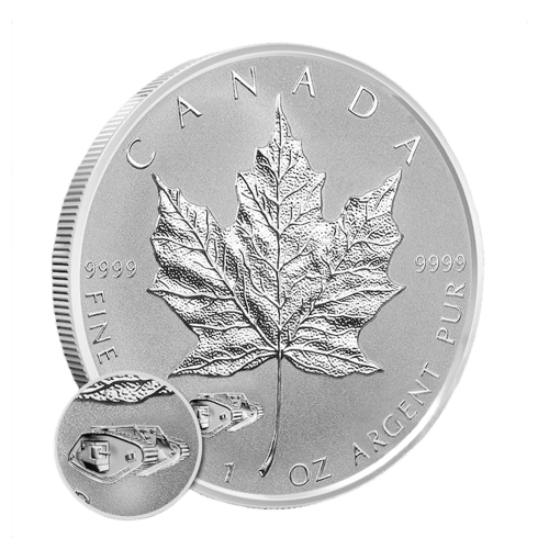 1 oz 2016 Canadian Maple Leaf Mark V Tank Privy Reverse Proof