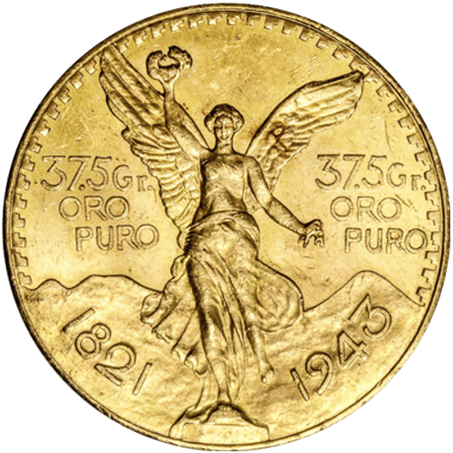 37.5 gram 1943 Mexican 50 Peso Gold Coin