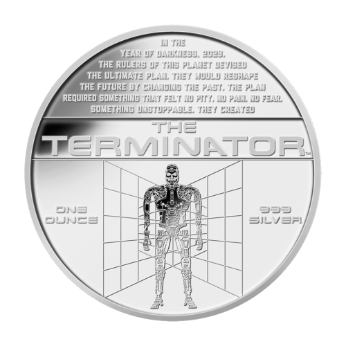 1 oz Terminator T-800 Silver Round